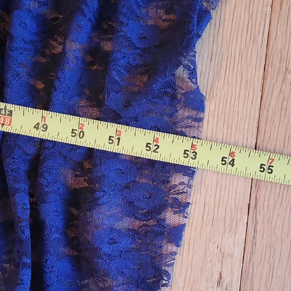 Free People Sheer Navy Lace Maxi Dress - Picture 9 of 13